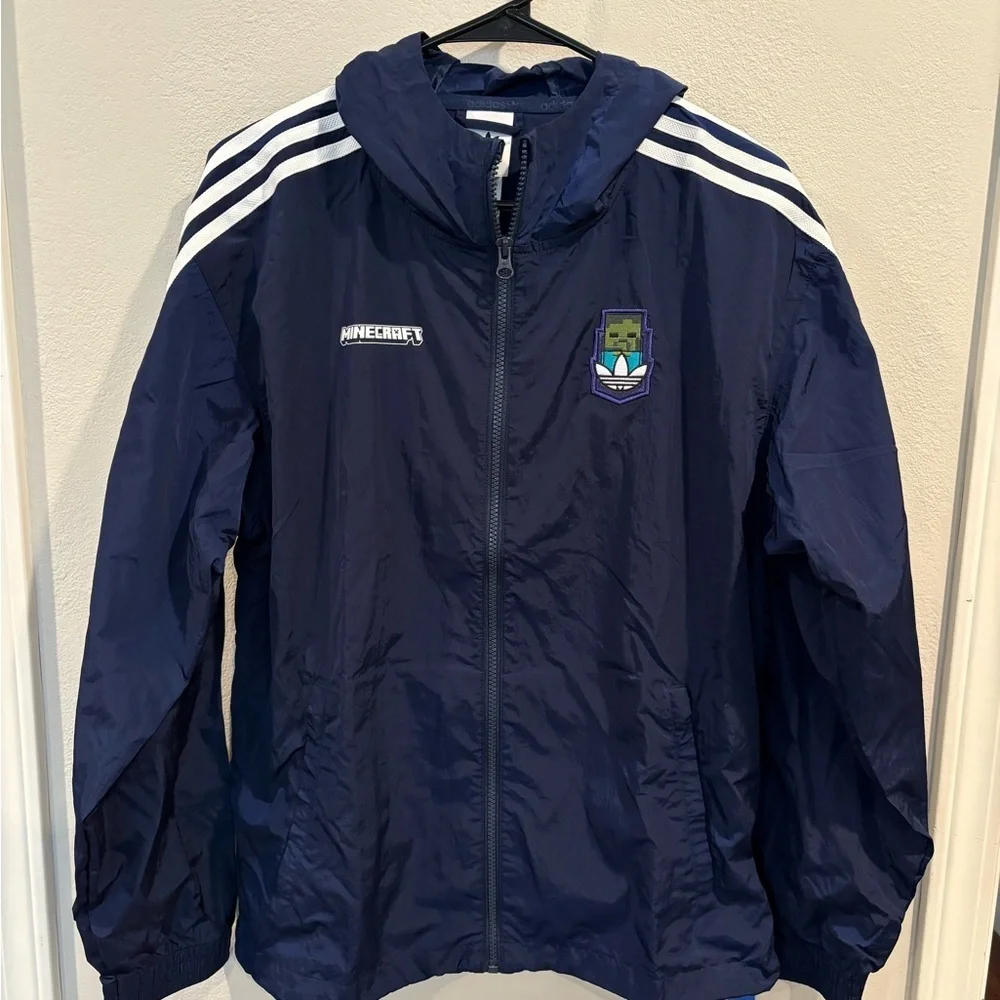 Adidas Originals X Minecraft Windbreaker Kids Size Large 13-14 Years